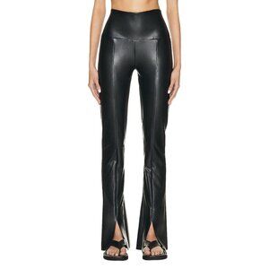 Norma Kamali Spat Leggings in Black Small New Womens Vegan Faux Leather